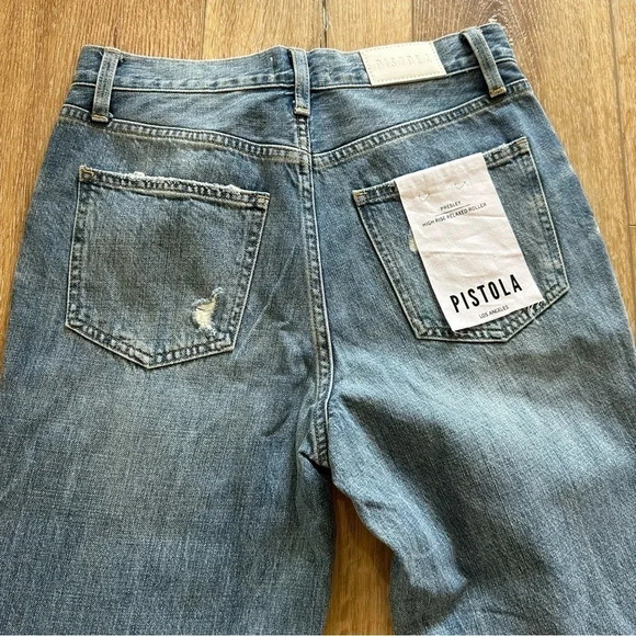 Pistola Presley High Rise Relaxed Roller Distressed Denim Jeans Size 27 NWT - Picture 10 of 12